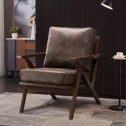Bonzy Home Mid-Century Modern Accent Chair, Retro Brown
