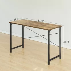 CubiCubi Computer Desk, 40 inch Home Office Desk, Modern Simple Style PC Table, Brown