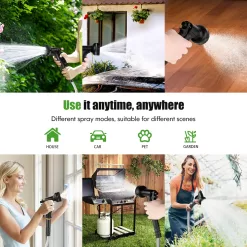 Metal Garden Hose 100FT, Stainless Steel Heavy Duty Water Hose With 10 Function Nozzle