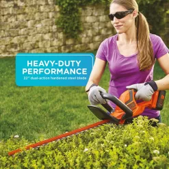 BLACK+DECKER 40V MAX* Lithium-Ion 22-Inch Cordless Hedge Trimmer (LHT2240),Red/Grey