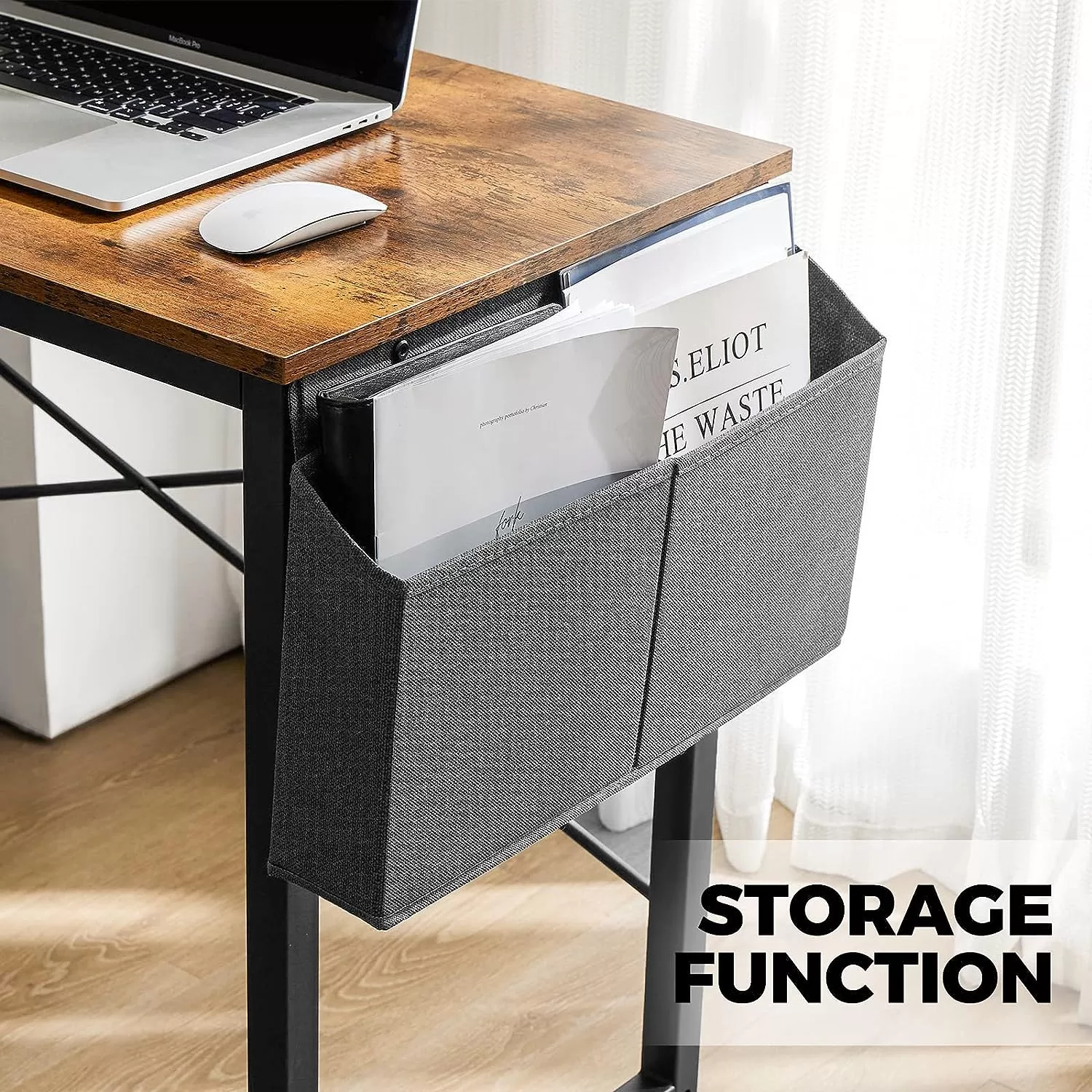 40 Inch Small Computer Desk - Home Office Writing Desk for Small Spaces, Sturdy Simple Study Table, Rustic Brown