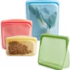 Stasher Reusable Silicone Storage Bag, Food Storage Container, Bundle 4-Pack, Rainbow
