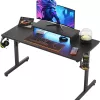 Bestier Small Gaming Desk with Monitor Stand, 42 inch LED Computer Desk, Gamer Workstation