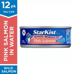 StarKist Wild Pink Salmon, Skinless, Boneless, 5 Ounce (Pack of 12)