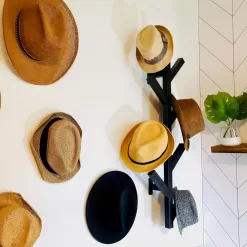PREMIUM RACKS Coat Rack & Hat Rack - Modern Design - Wall Mounted - Stylish - (Black)