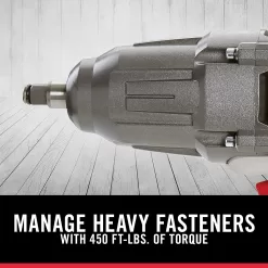 PORTER-CABLE Impact Wrench, 7.5-Amp, 450 lbs. of Torque, 1/2 Inch, Corded (PCE211)
