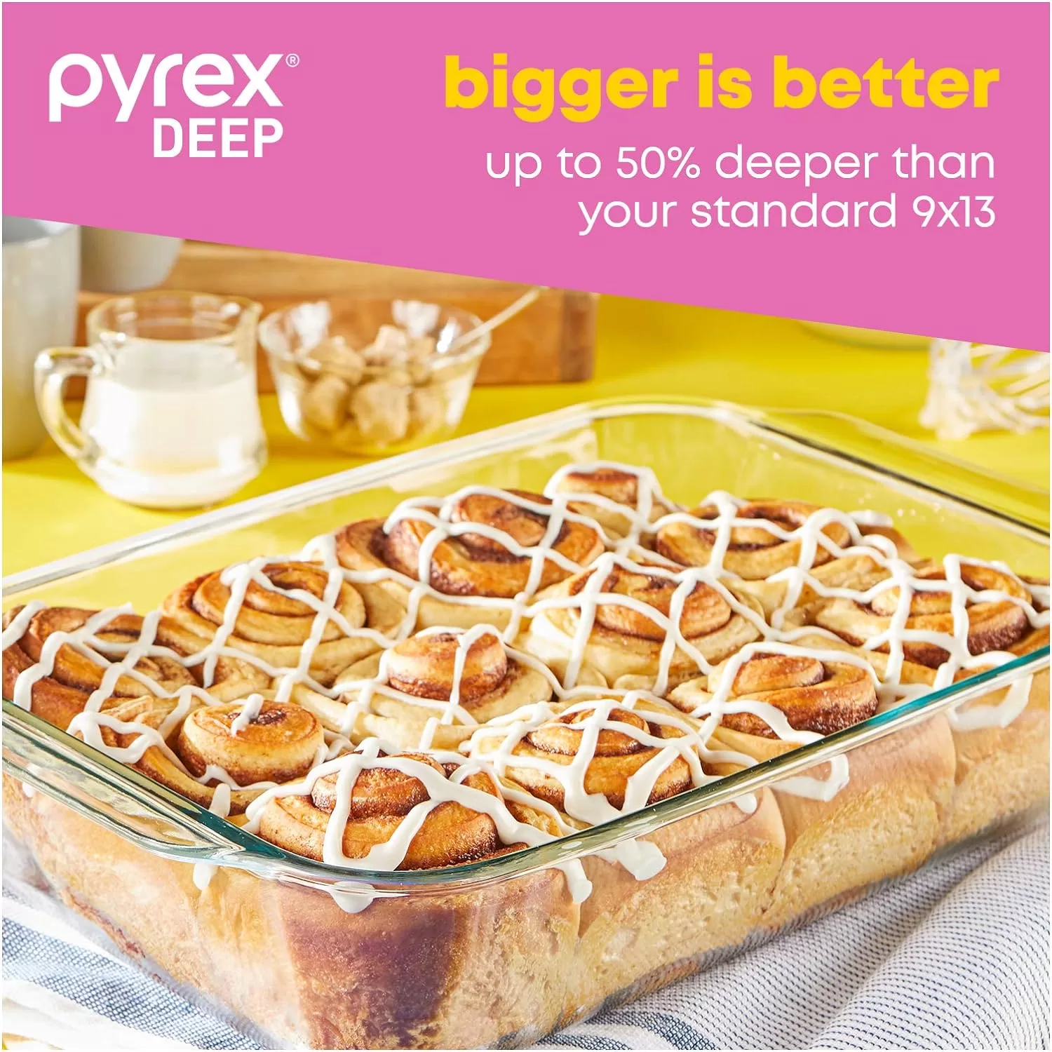 Pyrex Deep Baking Dish Set (6-Piece, BPA-Free Lids)