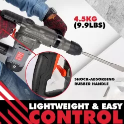 PTS Corded Rotary Hammer Drill 1”26mm 10Amp 110V Combination Rotary Hammer
