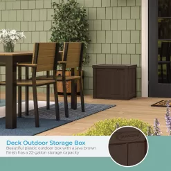 Suncast 22-Gallon Small Deck Box, Java Brown