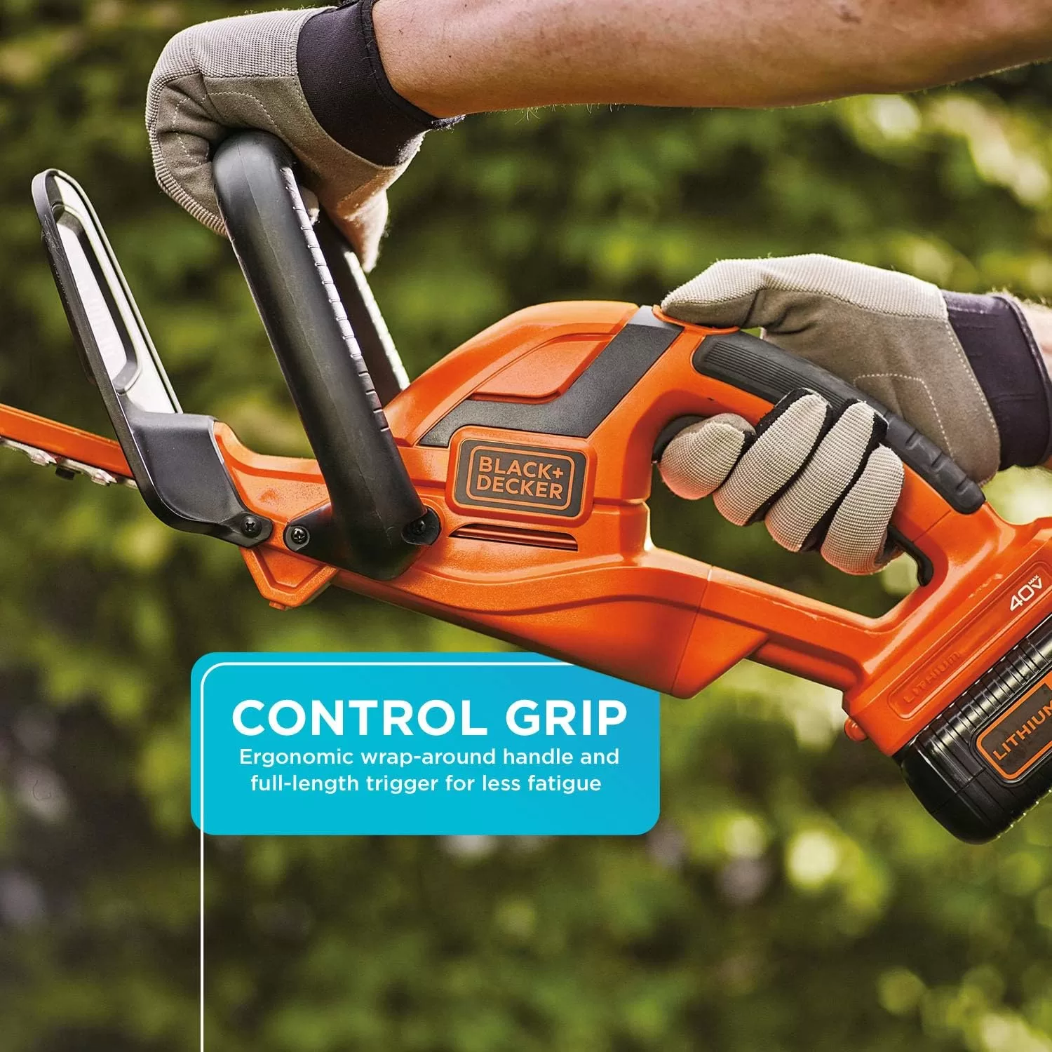 BLACK+DECKER 40V MAX* Lithium-Ion 22-Inch Cordless Hedge Trimmer (LHT2240),Red/Grey