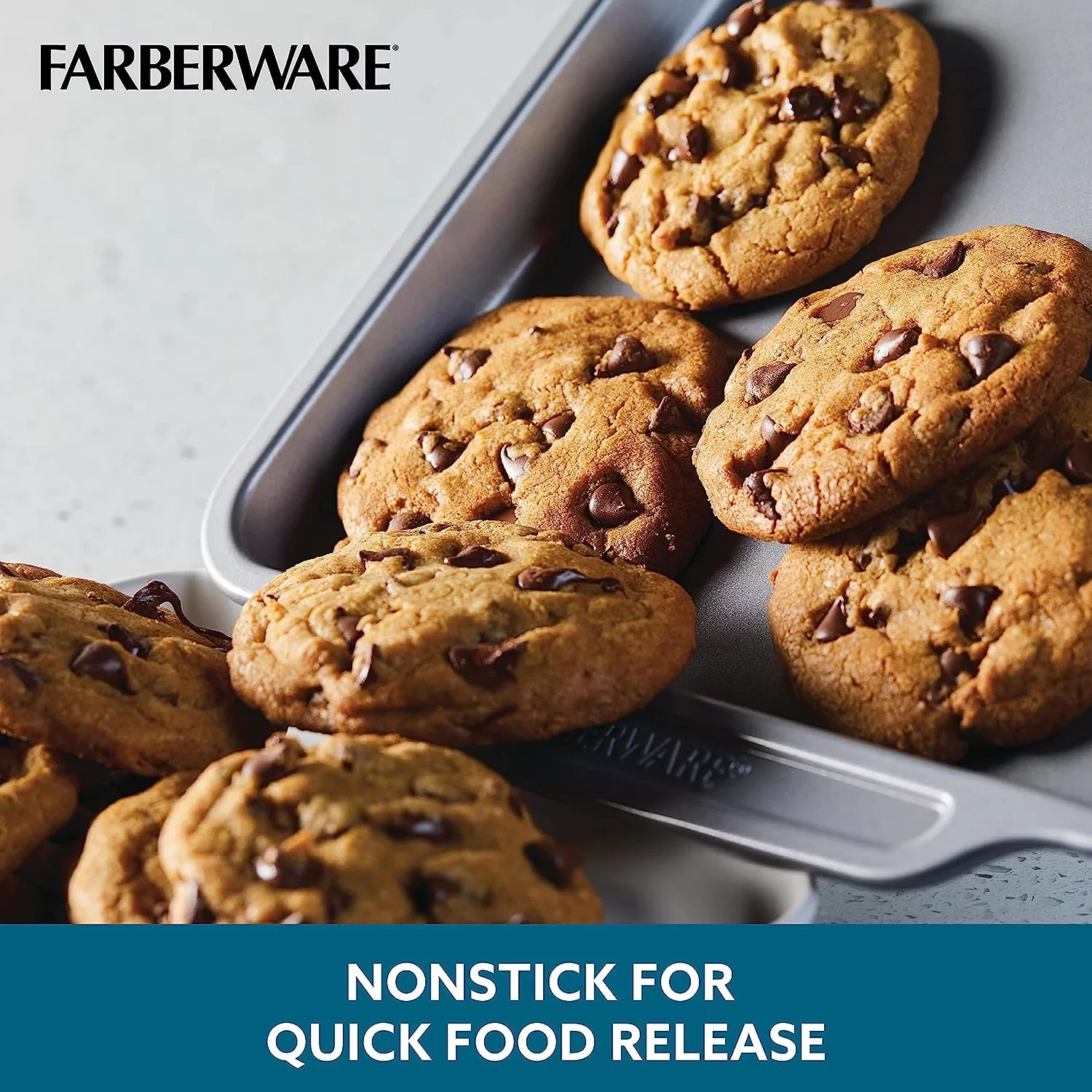 Farberware Nonstick Steel Bakeware Set, 10-Piece Set, Gray