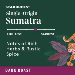 Starbucks K-Cup Coffee Pods—Dark Roast Coffee—Sumatra for Keurig Brewers—100% Arabica—6 boxes (60 pods total)