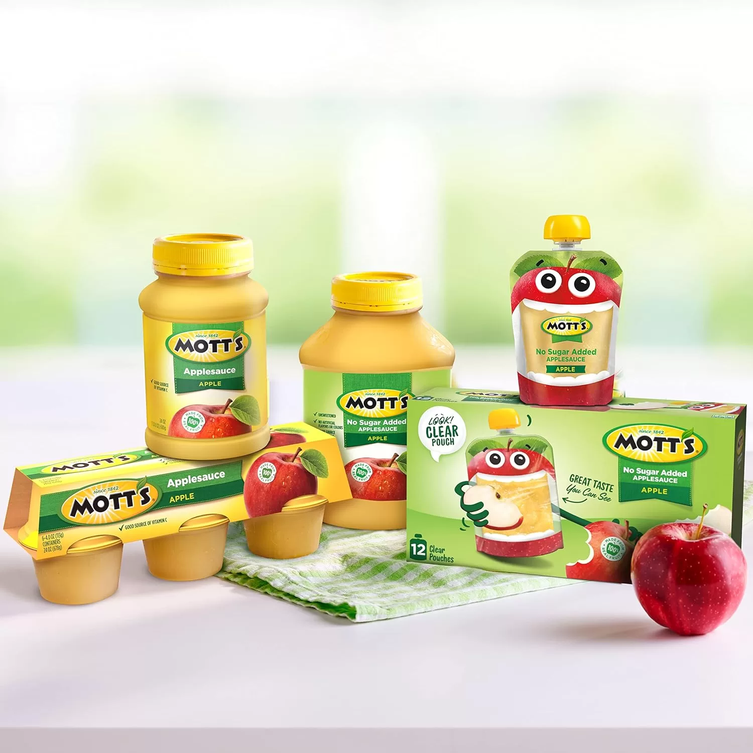 Mott's No Sugar Added Applesauce, 23 Ounce Jar (Pack of 12)