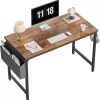 CubiCubi Study Computer Desk 40" Home Office Writing Small Desk, Black Metal Frame, Rustic Brown