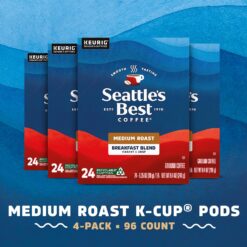 Alternative view of Seattle's Best Coffee K-Cup Coffee Pods—Medium Roast Coffee—Breakfast Blend for Keurig Brewers, 100% Arabica—4 boxes (96 pods total)