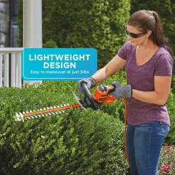 BLACK+DECKER Hedge Trimmer with Saw, 20-Inch, Corded (BEHTS300),Orange