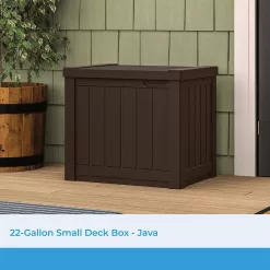 Suncast 22-Gallon Small Deck Box, Java Brown