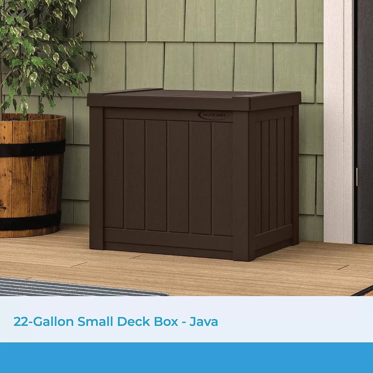 Suncast 22-Gallon Small Deck Box, Java Brown