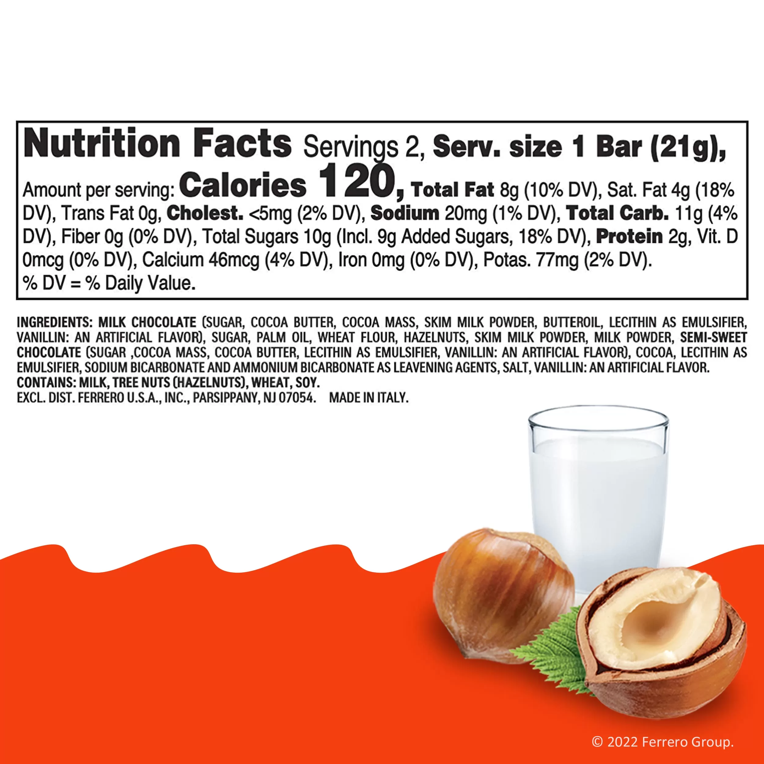 Kinder Bueno Milk Chocolate and Hazelnut Cream Candy Bar, 30 Packs, 2 Individually Wrapped 1.5 oz Bars Per Pack - Image 2