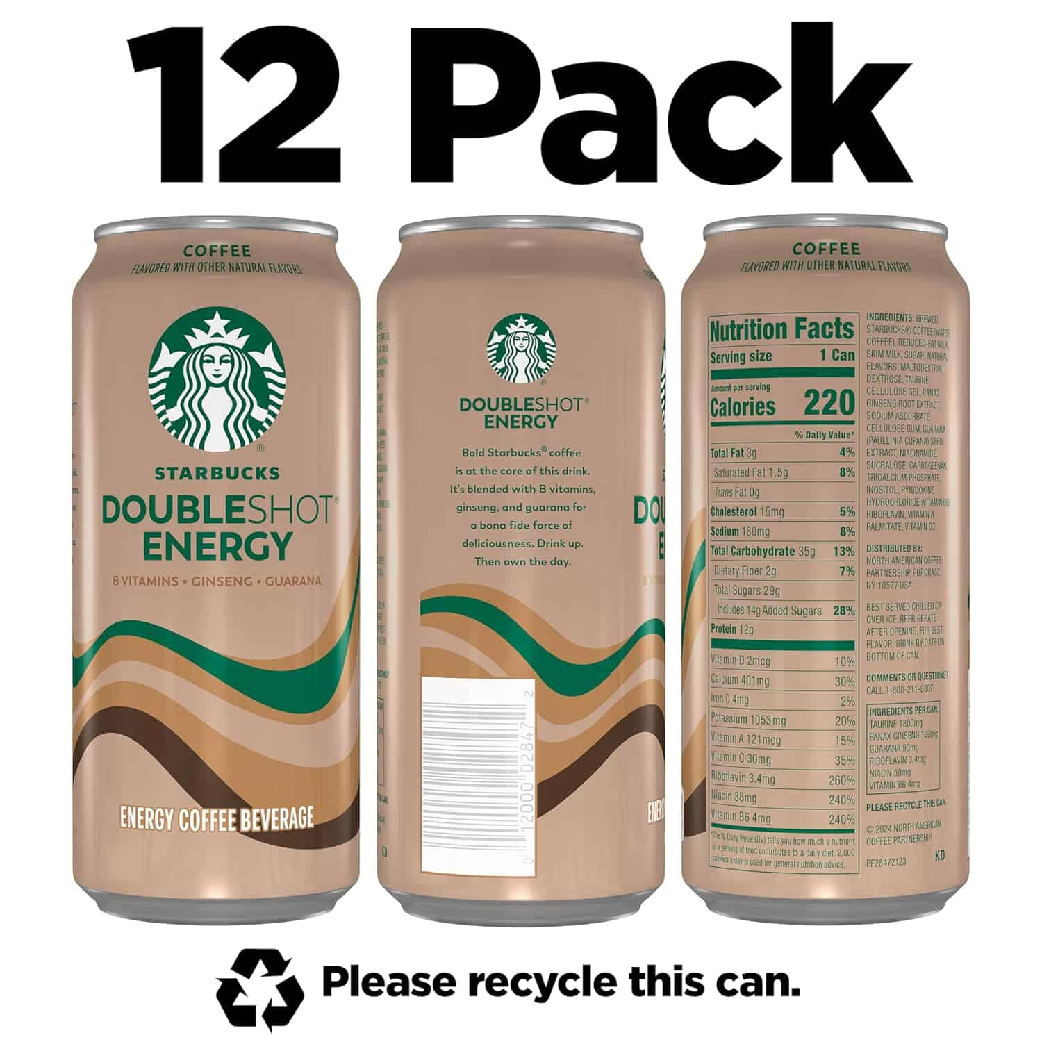 Starbucks Doubleshot Energy Espresso Coffee, Mocha, 15 oz Cans (12 Pack) (Packaging May Vary) - Image 6
