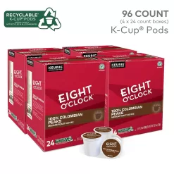 Eight O'Clock Coffee Colombian Peaks Single-Serve Keurig K-Cup Pods, Medium Roast Coffee Pods, 24 Count (Pack of 4)