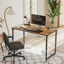 CubiCubi Computer Desk, 40 inch Home Office Desk, Modern Simple Style PC Table, Brown