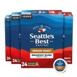 Seattle's Best Coffee K-Cup Coffee Pods—Medium Roast Coffee—Breakfast Blend for Keurig Brewers, 100% Arabica—4 boxes (96 pods total)