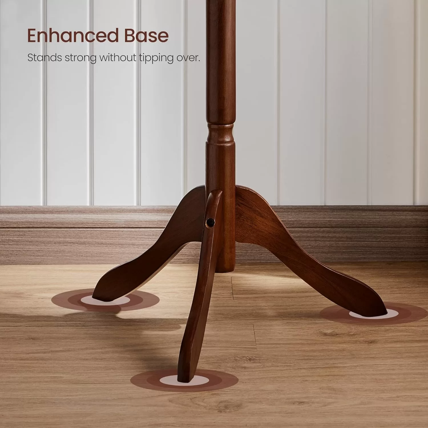 VASAGLE Solid Wood Coat Rack/Stand, Free Standing Hall Coat Tree with 10 Hooks
