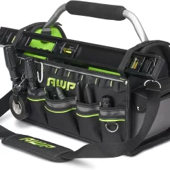 AWP 18 Inch Pro Tool Tote with Rotating Handle for Easy Tool Access, Water-Resistant Construction