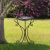 Alpine Corporation 22" x 24" x 36" Decorative Metal Birdbath Bowl on Stand, Rustic