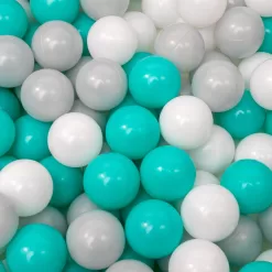 Nuby Grey Velvet Ball Pit with 200 Aqua, White, & Grey Balls