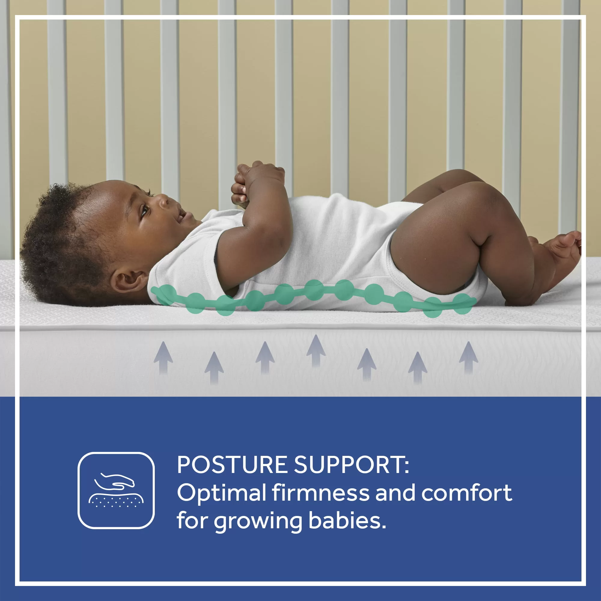 Sealy Serene Duo Sleek 2-Stage, Sustainable Fiber Foam, Crib & Toddler Mattress, 6 inch