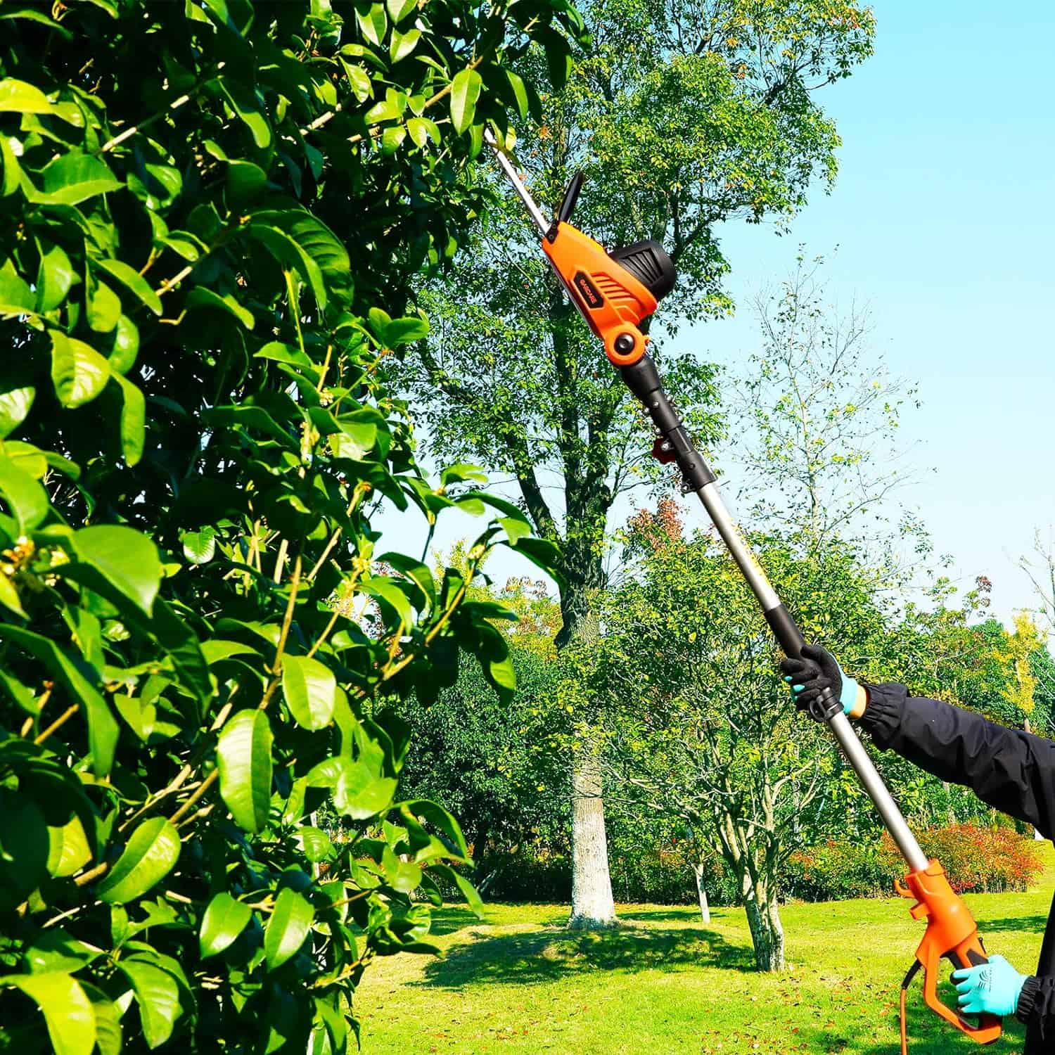 GARCARE Electric Pole Hedge Trimmer, Power Hedge Trimmer, 4.8Amp, 600W, Corded