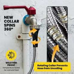 Bionic Steel PRO Garden Hose 50 Ft, 304 Stainless Steel Metal Water Hose 50Ft, 500 PSI - 2023 Model