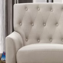 Rosevera Keene Living Room Modern Arm Chair, Textile Beige
