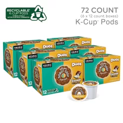 The Original Donut Shop Duos Coconut + Mocha Keurig Single-Serve K-Cup Pods, Medium Roast Coffee, 12 Count (Pack of 6)