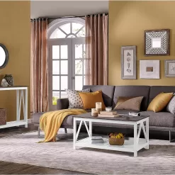 ChooChoo Farmhouse Console Table, Rustic Vintage Narrow Sofa Table for Entryway, Living Room, Hallway, 40 White