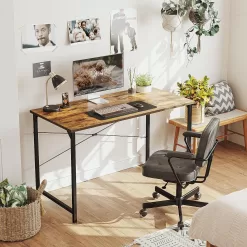 CubiCubi Computer Desk, 40 inch Home Office Desk, Modern Simple Style PC Table, Brown