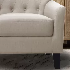 Rosevera Keene Living Room Modern Arm Chair, Textile Beige