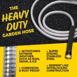 Bionic Steel PRO Garden Hose 50 Ft, 304 Stainless Steel Metal Water Hose 50Ft, 500 PSI - 2023 Model