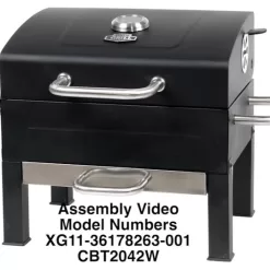 Expert Grill Premium Portable Charcoal Grill, Black and Stainless Steel