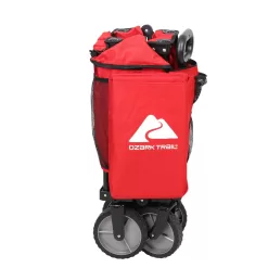Ozark Trail Camping Utility Wagon with Tailgate & Extension Handle, Red