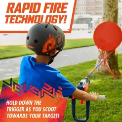 Nerf Blaster Scooter 2.0, Shoots Nerf Darts, 2 Wheels, Outdoor Fun, Boys and Girls Ages 8+
