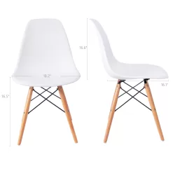 Lacoo Pre-Assembled Mid Century Modern Dining Chairs, Set of 4, Multiple Colors