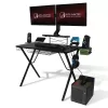 Atlantic Professional Gaming Desk Pro (Black or White), with Built-in Storage, Metal Accessory Holders and Cable Slots