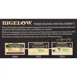 Bigelow Decaffeinated French Vanilla Black Tea Bags, 20 Count Box (Pack of 6)