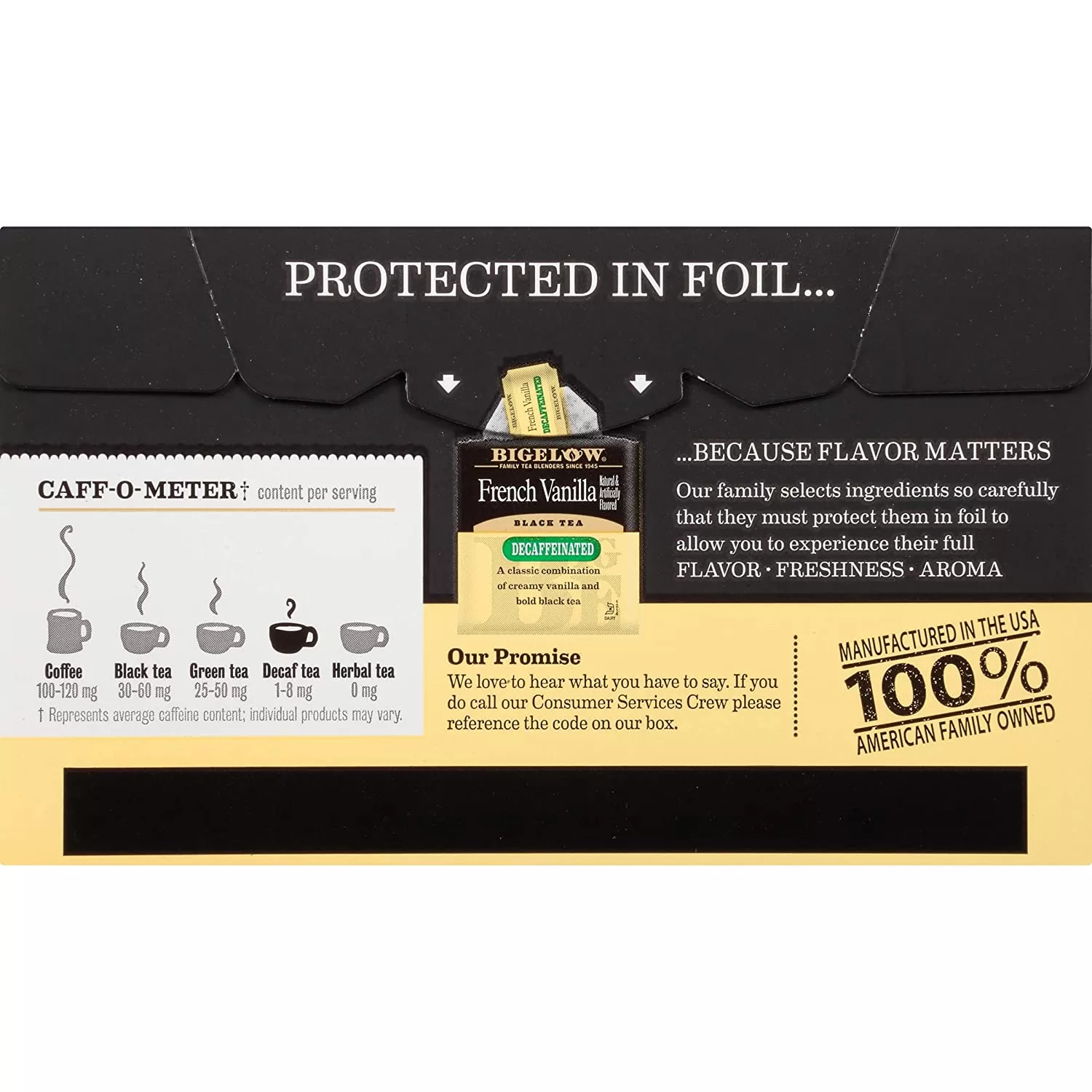 Bigelow Decaffeinated French Vanilla Black Tea Bags, 20 Count Box (Pack of 6)