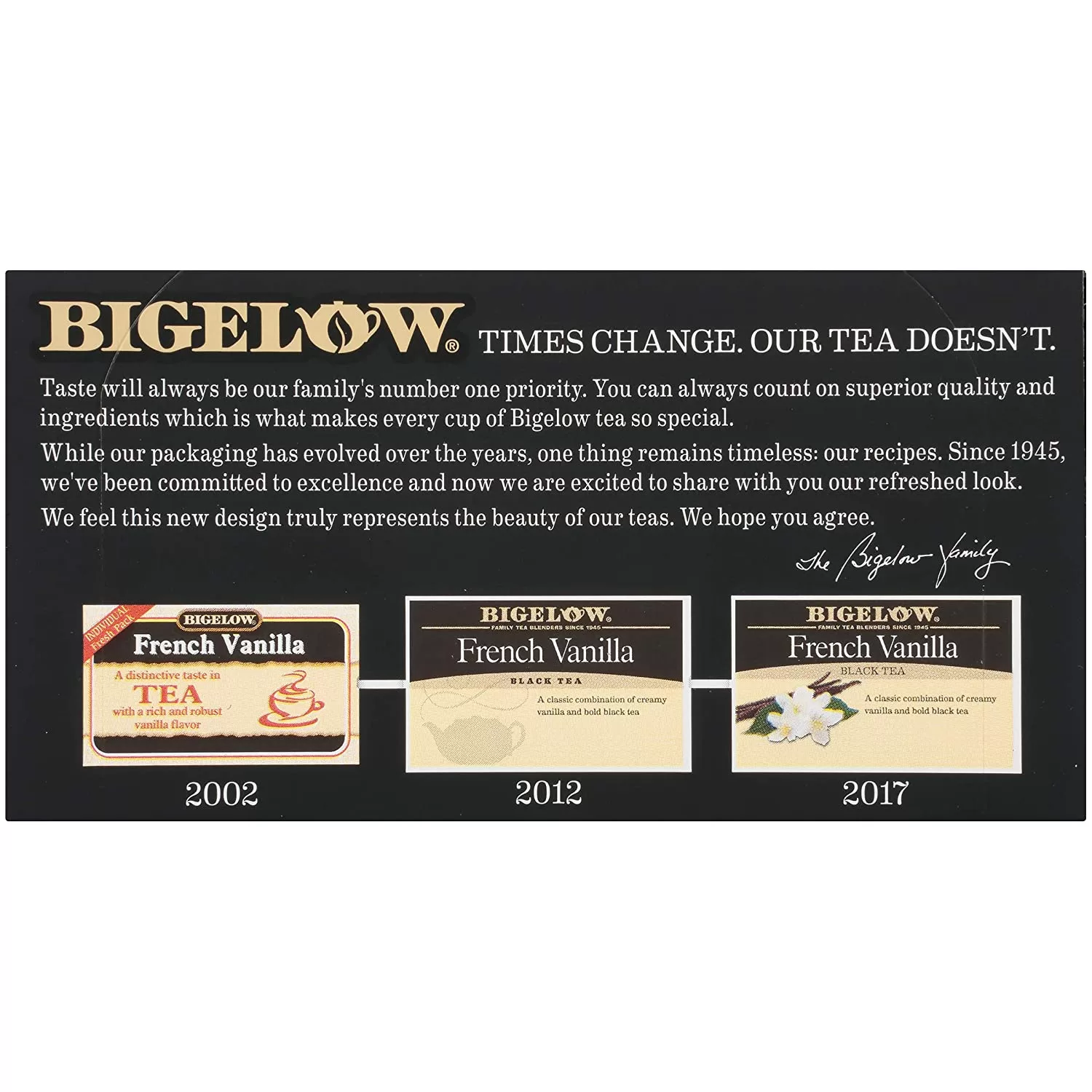 Bigelow Decaffeinated French Vanilla Black Tea Bags, 20 Count Box (Pack of 6)
