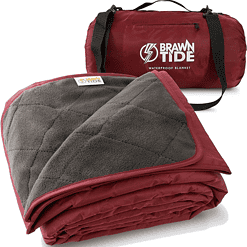 Brawntide Large Outdoor Waterproof Blanket - Quilted, Extra Thick Fleece, Warm