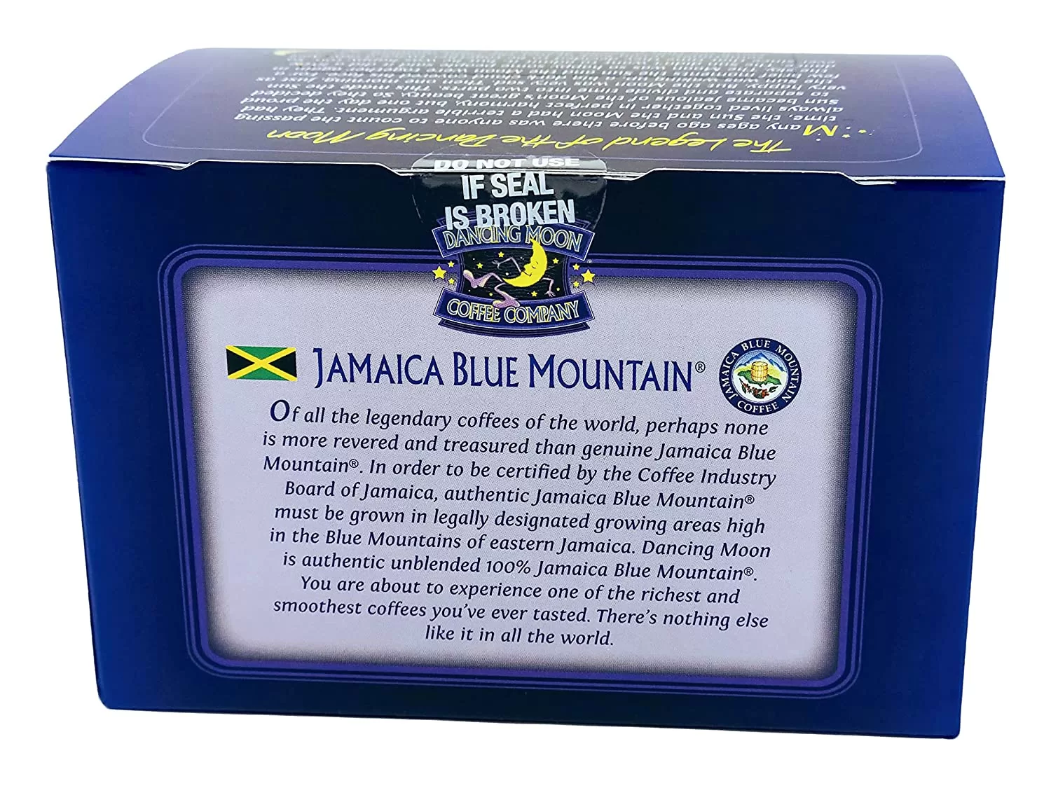 Dancing Moon Brand, 100% Jamaica Blue Mountain Coffee Pods, 12 CT Box)